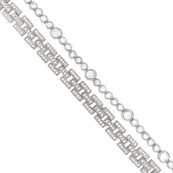 Silver and CZ bracelets tennis £140 and triple link £210 our ref 102923 & 102924 from Sally Thorntons blog at AA Thornton Jeweller Kettering Northampton