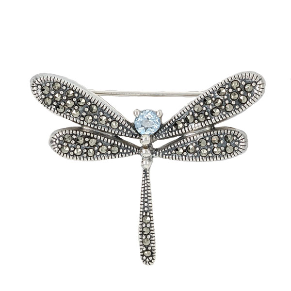 Silver marcasite and topaz dragonfly brooch £75 our ref 102919 from Sally Thorntons blog at AA Thornton Jeweller Kettering Northampton