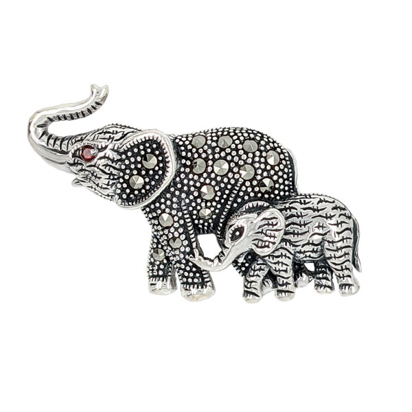 Silver marcasite elephant brooch £62 our ref 102947 from Sally Thorntons blog at AA Thornton Jeweller Kettering Northampton