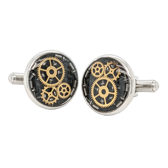 Skeleton movement cufflinks £39 ref 103410 on Sally Thorntons Jewellery Blog from AA Thornton jeweller Kettering Northampton