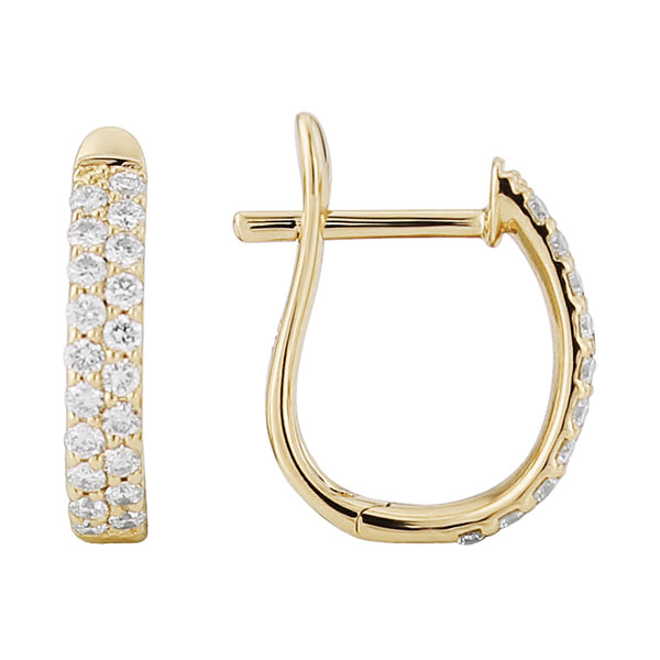 18ct gold double diamond pave earrings £995