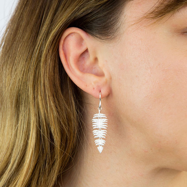 Silver feather drop earring £80 from Blog by Sally Thornton of Thorntons Jeweller Kettering 