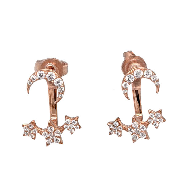 Silver moon and-star CZ jacket earrings £45 from Blog by Sally Thornton of Thorntons Jeweller Kettering on earrings